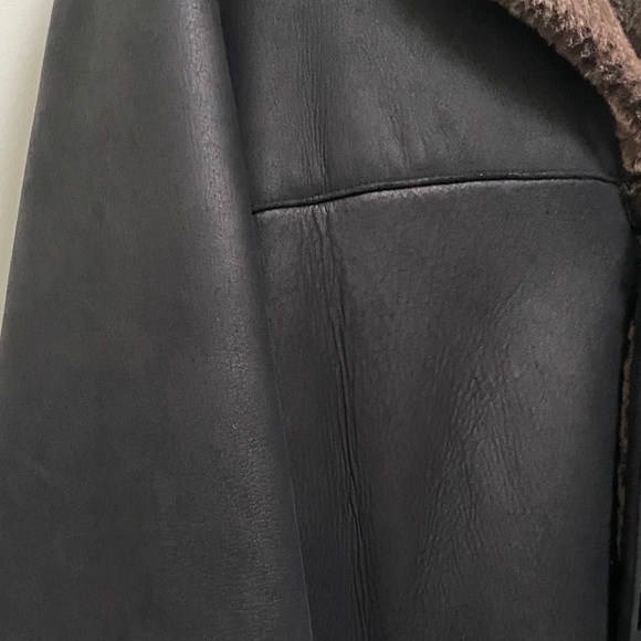 Vintage Arte Pelle 💯 Sheepskin Shearling Long Black Leather Coat, Made in 🇨🇦 - Picture 5 of 16